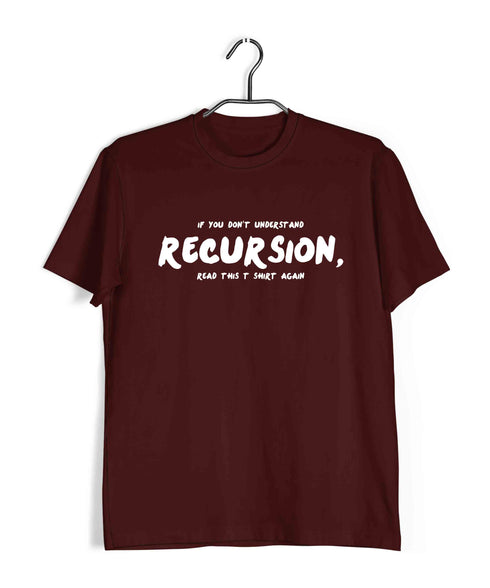 Coding RECURSION Nerd Engineering Casual Graphic Printed T-Shirt for Men